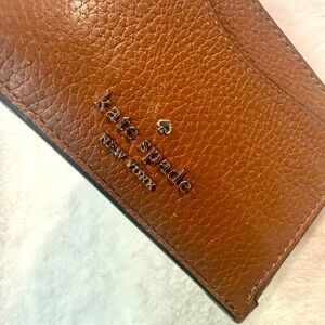 Kate Spade Leila Cardholder Wristlet -Warm Gingerbread Pebbled Leather